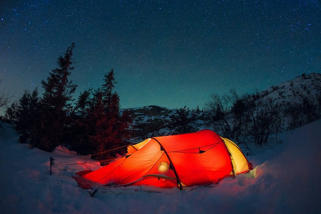 Camping på vinterstid Stord folkehøgskule